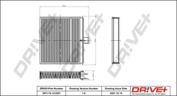 Filter, Innenraumluft Dr!ve+ DP1110.12.0251