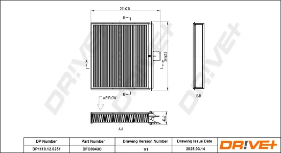 Filter, Innenraumluft Dr!ve+ DP1110.12.0251 Bild Filter, Innenraumluft Dr!ve+ DP1110.12.0251