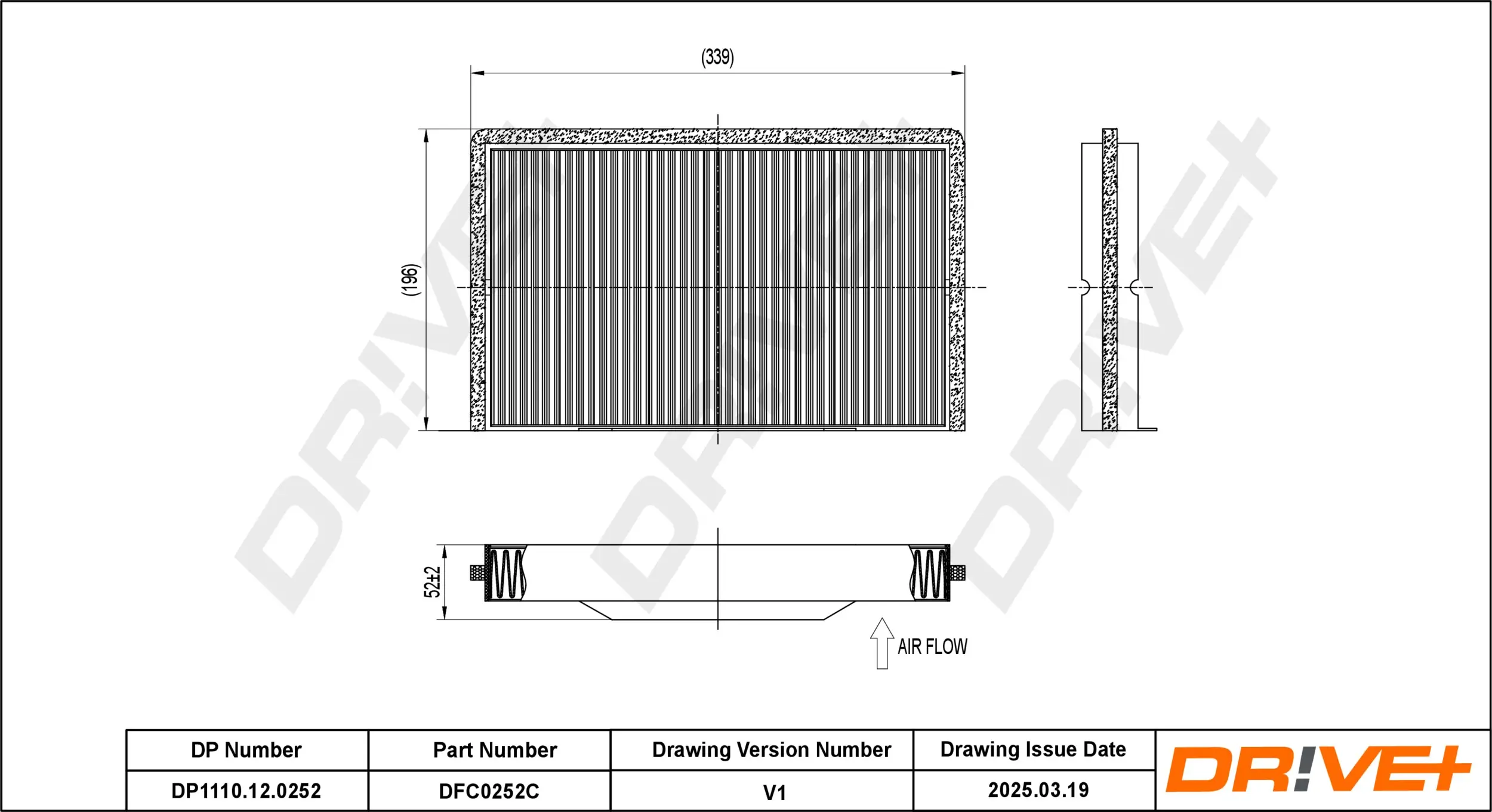 Filter, Innenraumluft Dr!ve+ DP1110.12.0252