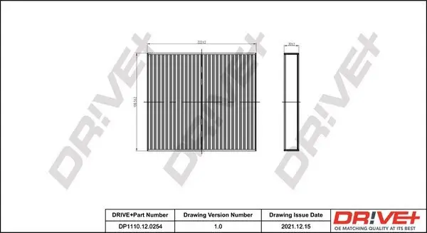 Filter, Innenraumluft Dr!ve+ DP1110.12.0254