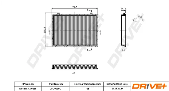 Filter, Innenraumluft Dr!ve+ DP1110.12.0259 Bild Filter, Innenraumluft Dr!ve+ DP1110.12.0259