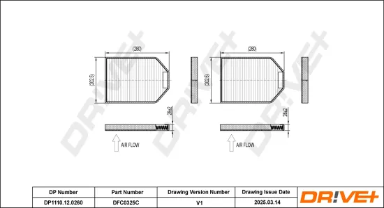 Filter, Innenraumluft Dr!ve+ DP1110.12.0260 Bild Filter, Innenraumluft Dr!ve+ DP1110.12.0260