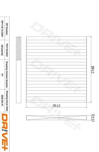 Filter, Innenraumluft Dr!ve+ DP1110.12.0261 Bild Filter, Innenraumluft Dr!ve+ DP1110.12.0261