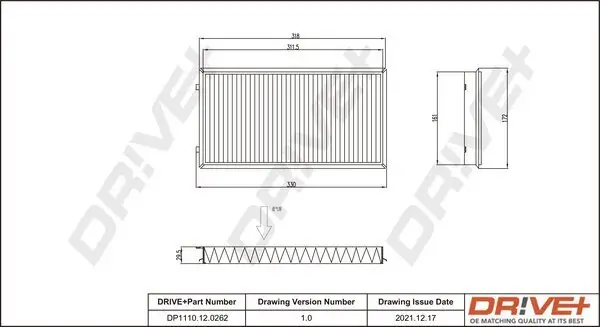 Filter, Innenraumluft Dr!ve+ DP1110.12.0262