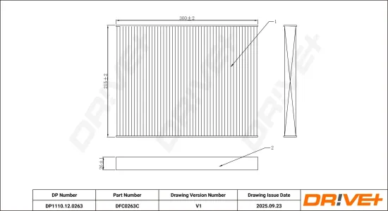 Filter, Innenraumluft DR!VE+ DP1110.12.0263 Bild Filter, Innenraumluft DR!VE+ DP1110.12.0263