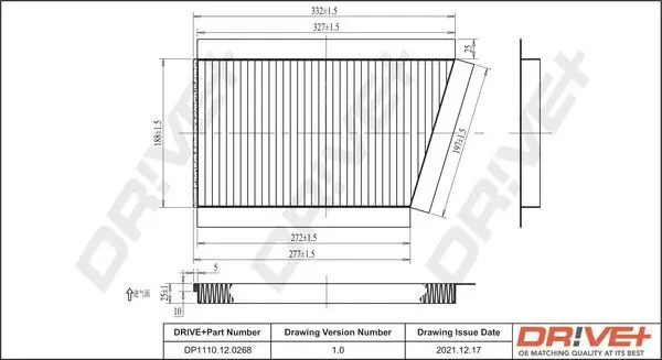 Filter, Innenraumluft Dr!ve+ DP1110.12.0268