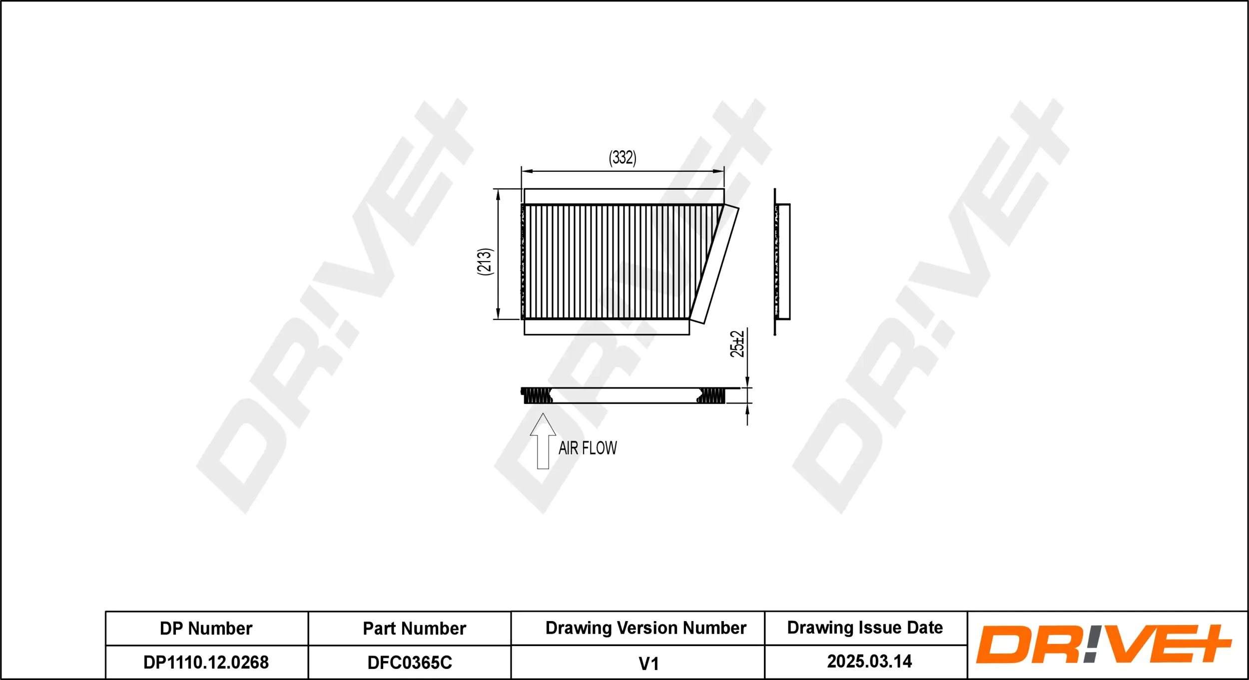 Filter, Innenraumluft Dr!ve+ DP1110.12.0268