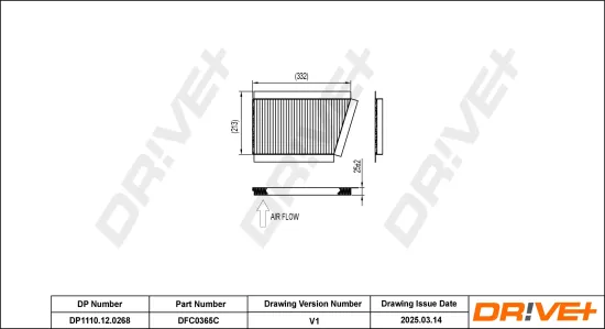 Filter, Innenraumluft Dr!ve+ DP1110.12.0268 Bild Filter, Innenraumluft Dr!ve+ DP1110.12.0268