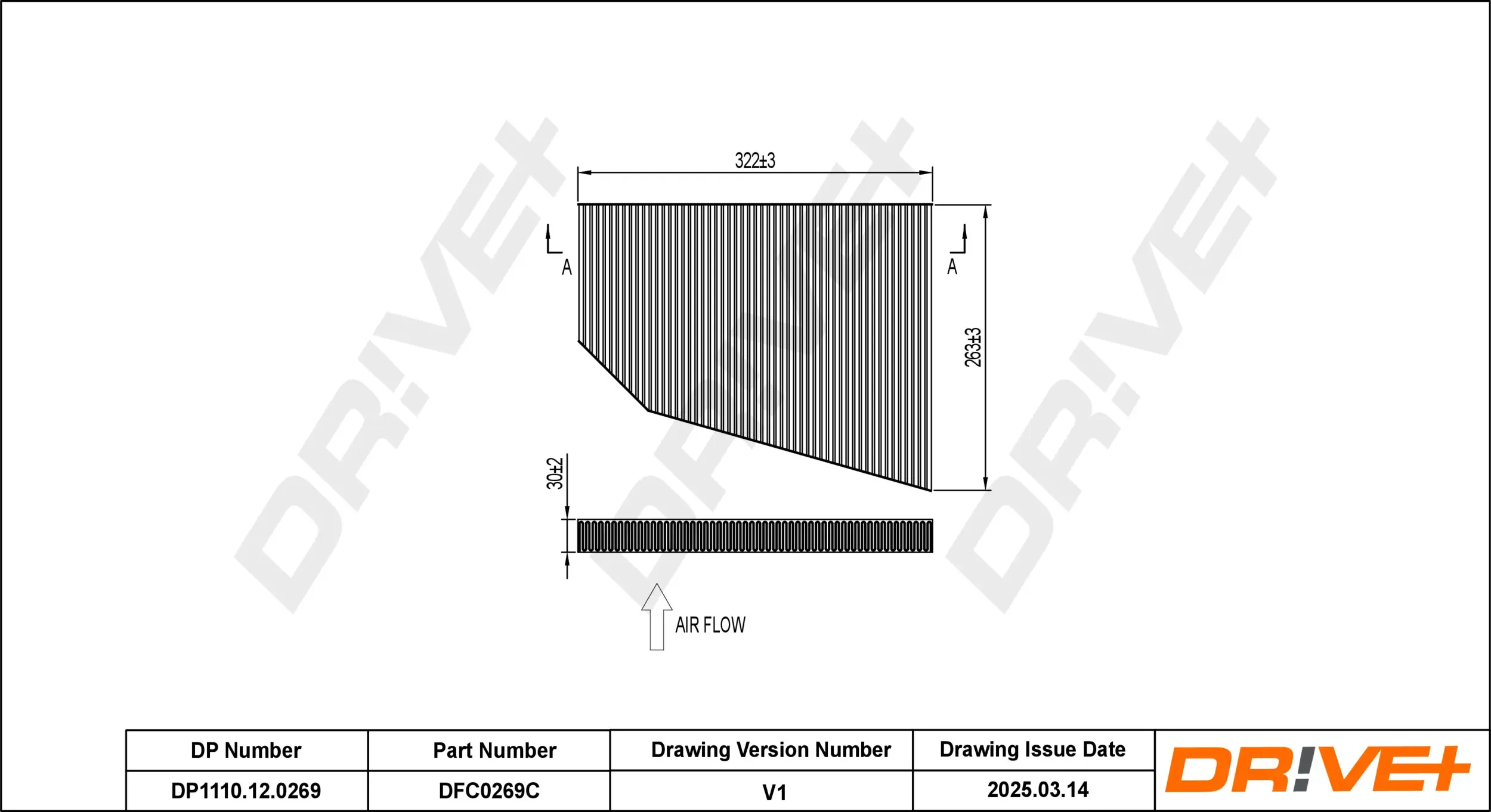Filter, Innenraumluft Dr!ve+ DP1110.12.0269