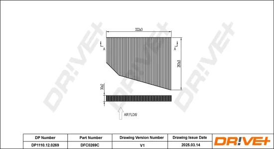 Filter, Innenraumluft Dr!ve+ DP1110.12.0269 Bild Filter, Innenraumluft Dr!ve+ DP1110.12.0269