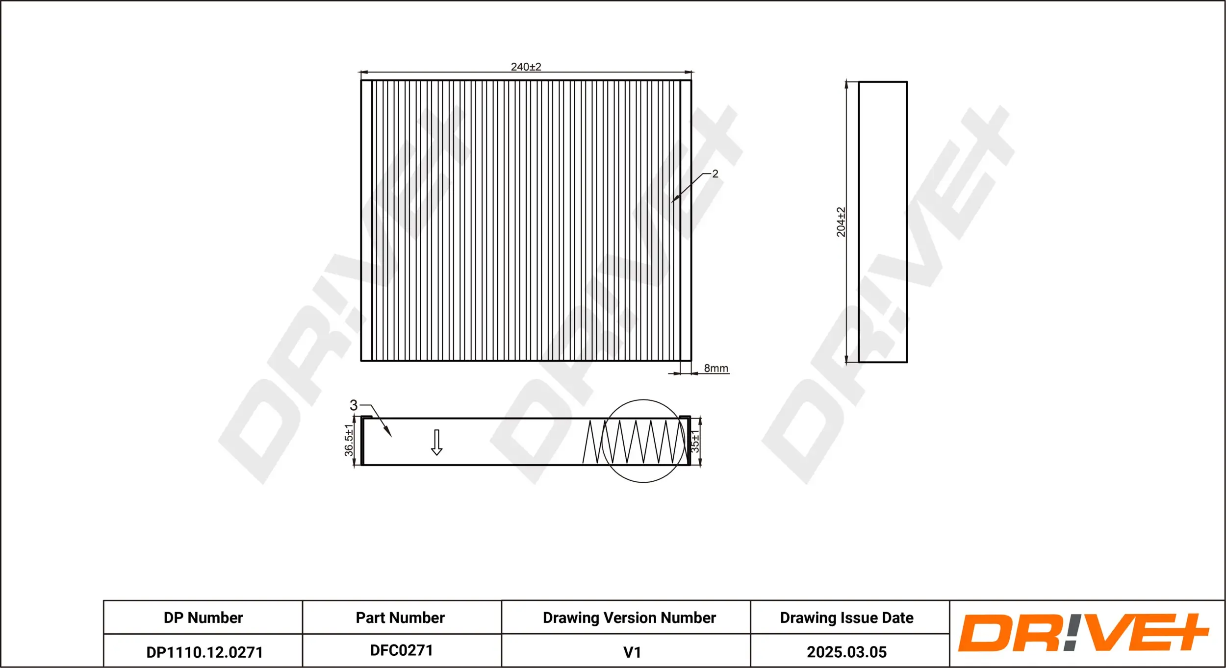Filter, Innenraumluft Dr!ve+ DP1110.12.0271