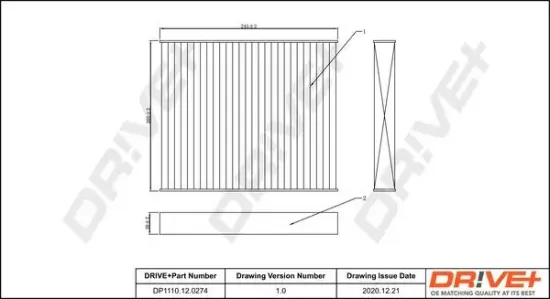 Filter, Innenraumluft Dr!ve+ DP1110.12.0274 Bild Filter, Innenraumluft Dr!ve+ DP1110.12.0274