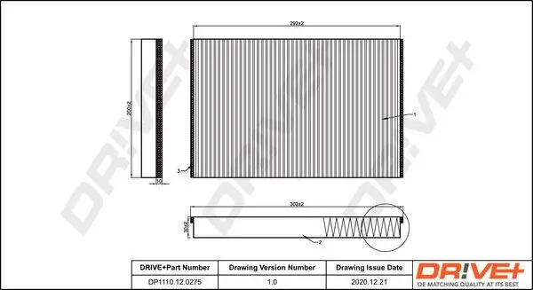 Filter, Innenraumluft DR!VE+ DP1110.12.0275