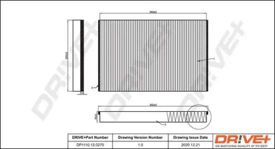 Filter, Innenraumluft DR!VE+ DP1110.12.0275 Bild Filter, Innenraumluft DR!VE+ DP1110.12.0275