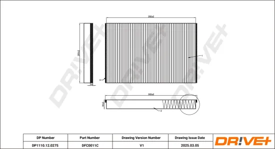 Filter, Innenraumluft Dr!ve+ DP1110.12.0275 Bild Filter, Innenraumluft Dr!ve+ DP1110.12.0275