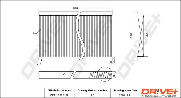 Filter, Innenraumluft Dr!ve+ DP1110.12.0276