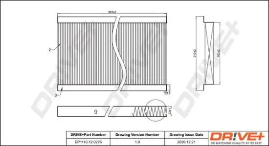 Filter, Innenraumluft DR!VE+ DP1110.12.0276 Bild Filter, Innenraumluft DR!VE+ DP1110.12.0276