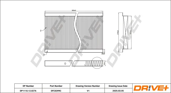 Filter, Innenraumluft Dr!ve+ DP1110.12.0276 Bild Filter, Innenraumluft Dr!ve+ DP1110.12.0276