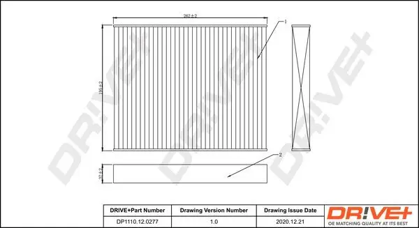 Filter, Innenraumluft Dr!ve+ DP1110.12.0277