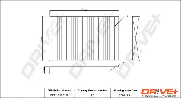 Filter, Innenraumluft Dr!ve+ DP1110.12.0278