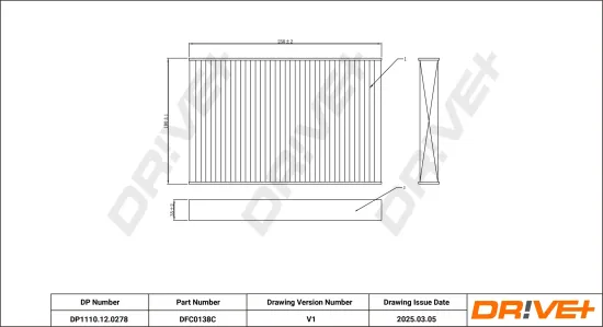Filter, Innenraumluft Dr!ve+ DP1110.12.0278 Bild Filter, Innenraumluft Dr!ve+ DP1110.12.0278