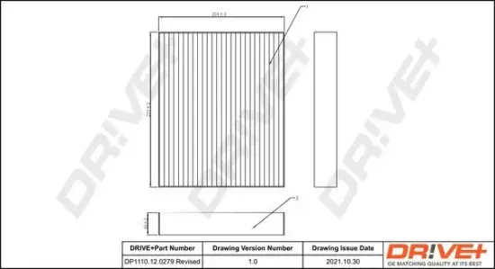 Filter, Innenraumluft Dr!ve+ DP1110.12.0279 Bild Filter, Innenraumluft Dr!ve+ DP1110.12.0279