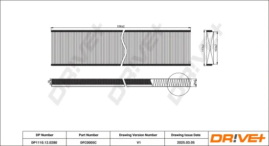Filter, Innenraumluft Dr!ve+ DP1110.12.0280 Bild Filter, Innenraumluft Dr!ve+ DP1110.12.0280