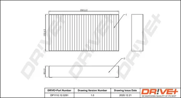 Filter, Innenraumluft Dr!ve+ DP1110.12.0281