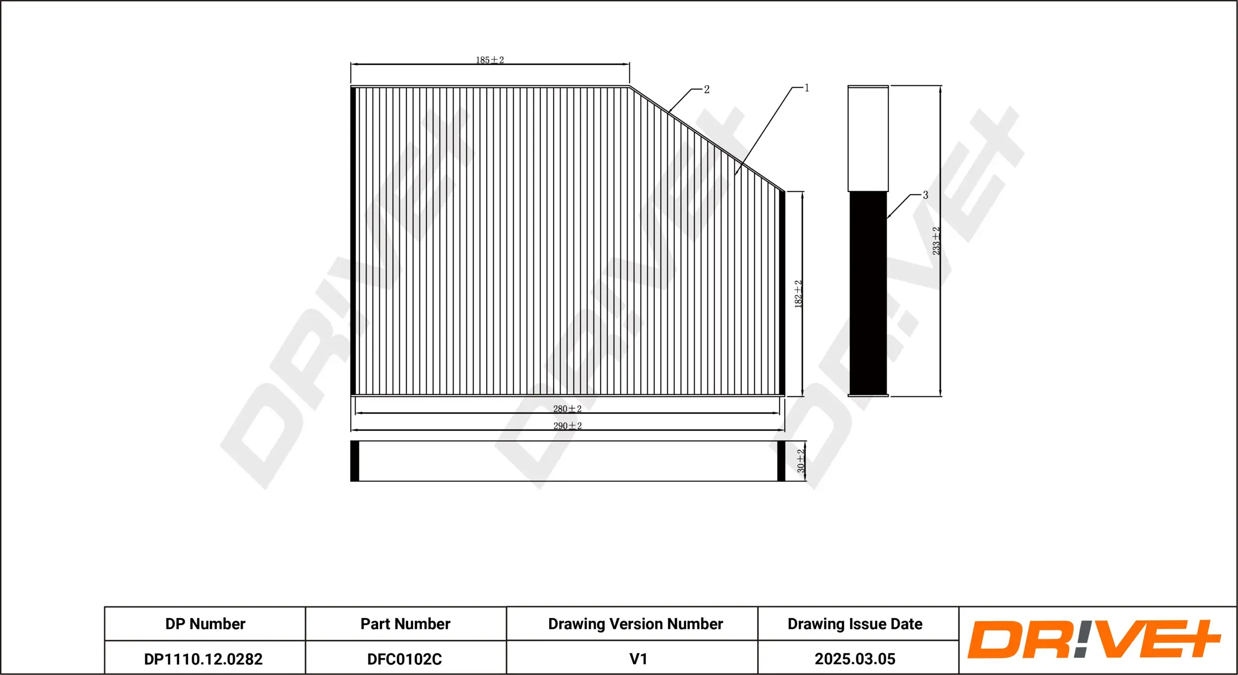 Filter, Innenraumluft Dr!ve+ DP1110.12.0282