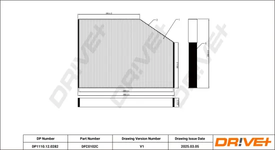 Filter, Innenraumluft Dr!ve+ DP1110.12.0282 Bild Filter, Innenraumluft Dr!ve+ DP1110.12.0282