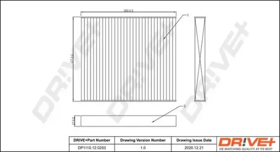 Filter, Innenraumluft DR!VE+ DP1110.12.0283 Bild Filter, Innenraumluft DR!VE+ DP1110.12.0283