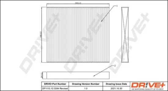 Filter, Innenraumluft Dr!ve+ DP1110.12.0284 Bild Filter, Innenraumluft Dr!ve+ DP1110.12.0284