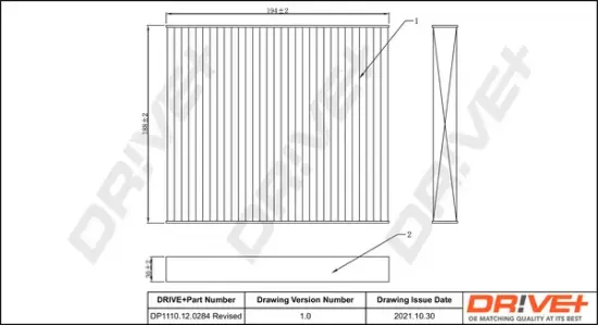 Filter, Innenraumluft Dr!ve+ DP1110.12.0284 Bild Filter, Innenraumluft Dr!ve+ DP1110.12.0284