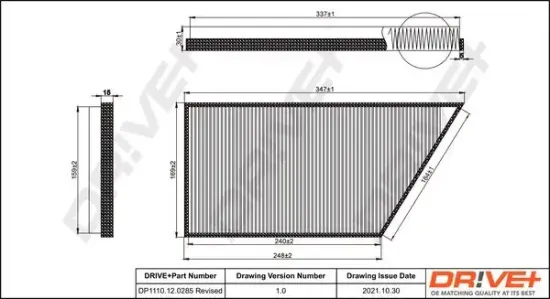 Filter, Innenraumluft Dr!ve+ DP1110.12.0285 Bild Filter, Innenraumluft Dr!ve+ DP1110.12.0285