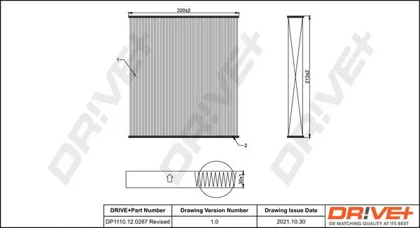 Filter, Innenraumluft Dr!ve+ DP1110.12.0287