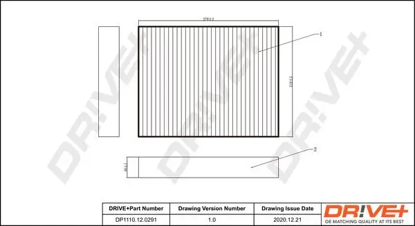 Filter, Innenraumluft Dr!ve+ DP1110.12.0291