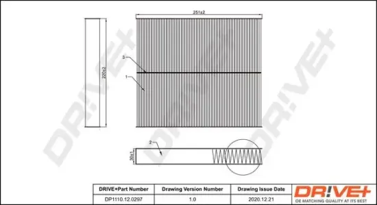 Filter, Innenraumluft Dr!ve+ DP1110.12.0297 Bild Filter, Innenraumluft Dr!ve+ DP1110.12.0297