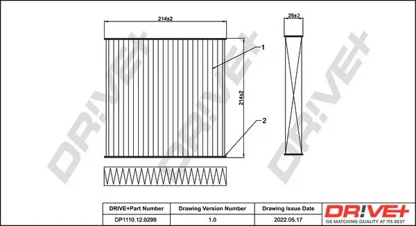 Filter, Innenraumluft Dr!ve+ DP1110.12.0299