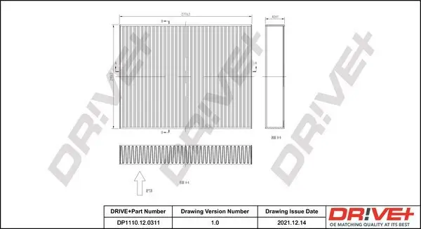 Filter, Innenraumluft Dr!ve+ DP1110.12.0311