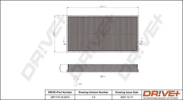 Filter, Innenraumluft Dr!ve+ DP1110.12.0314