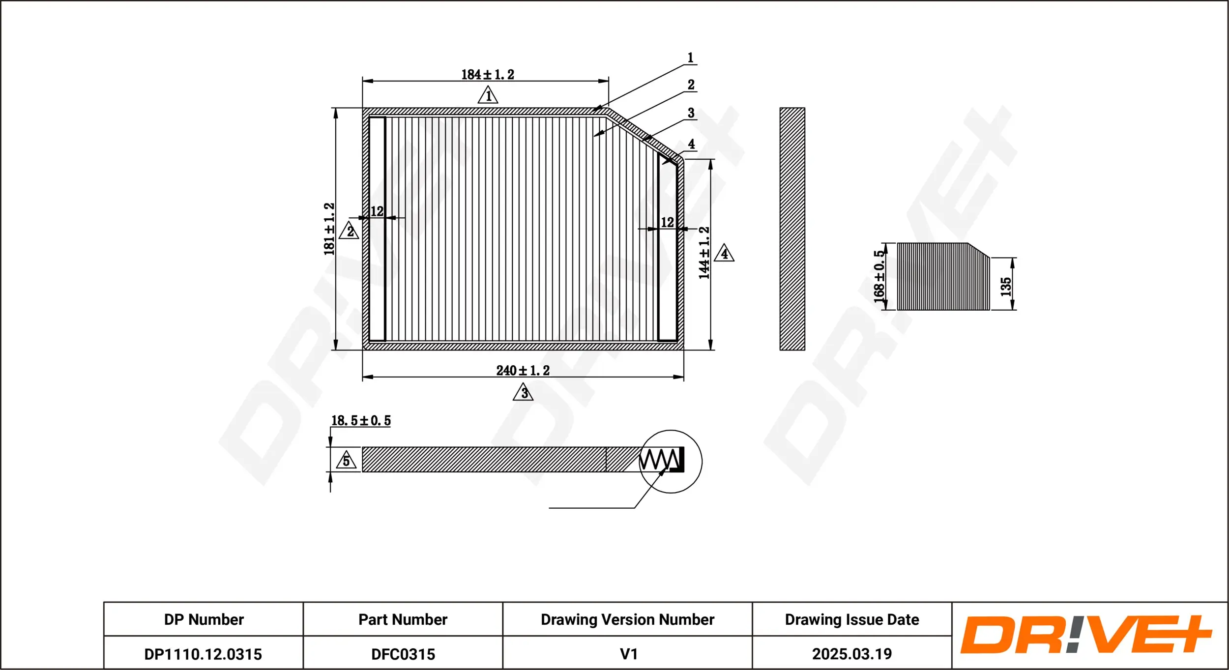 Filter, Innenraumluft Dr!ve+ DP1110.12.0315
