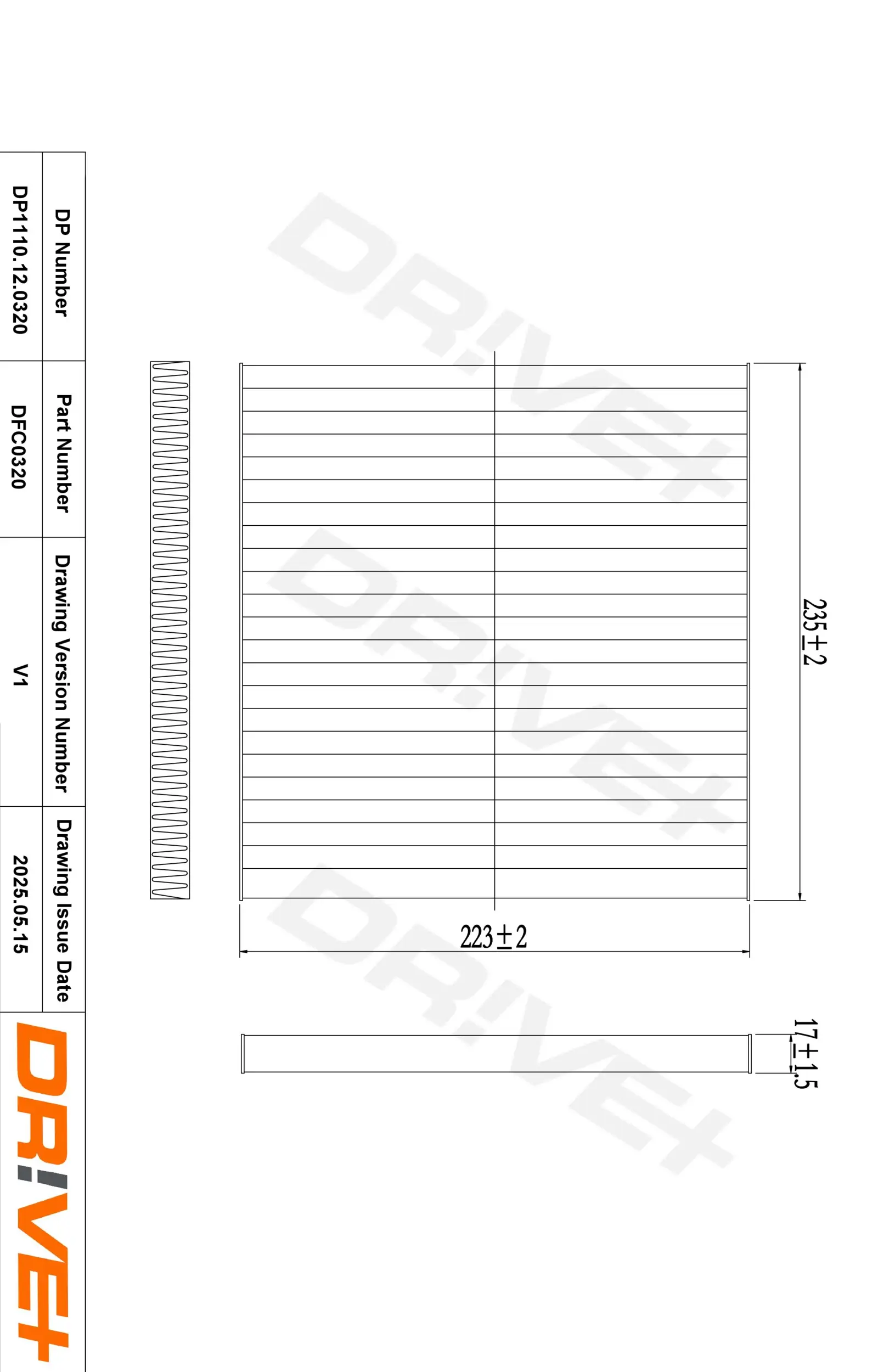 Filter, Innenraumluft Dr!ve+ DP1110.12.0320