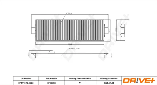 Filter, Innenraumluft Dr!ve+ DP1110.12.0323 Bild Filter, Innenraumluft Dr!ve+ DP1110.12.0323