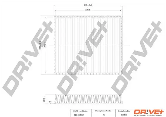 Filter, Innenraumluft Dr!ve+ DP1110.12.0327