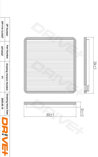 Filter, Innenraumluft Dr!ve+ DP1110.12.0327 Bild Filter, Innenraumluft Dr!ve+ DP1110.12.0327