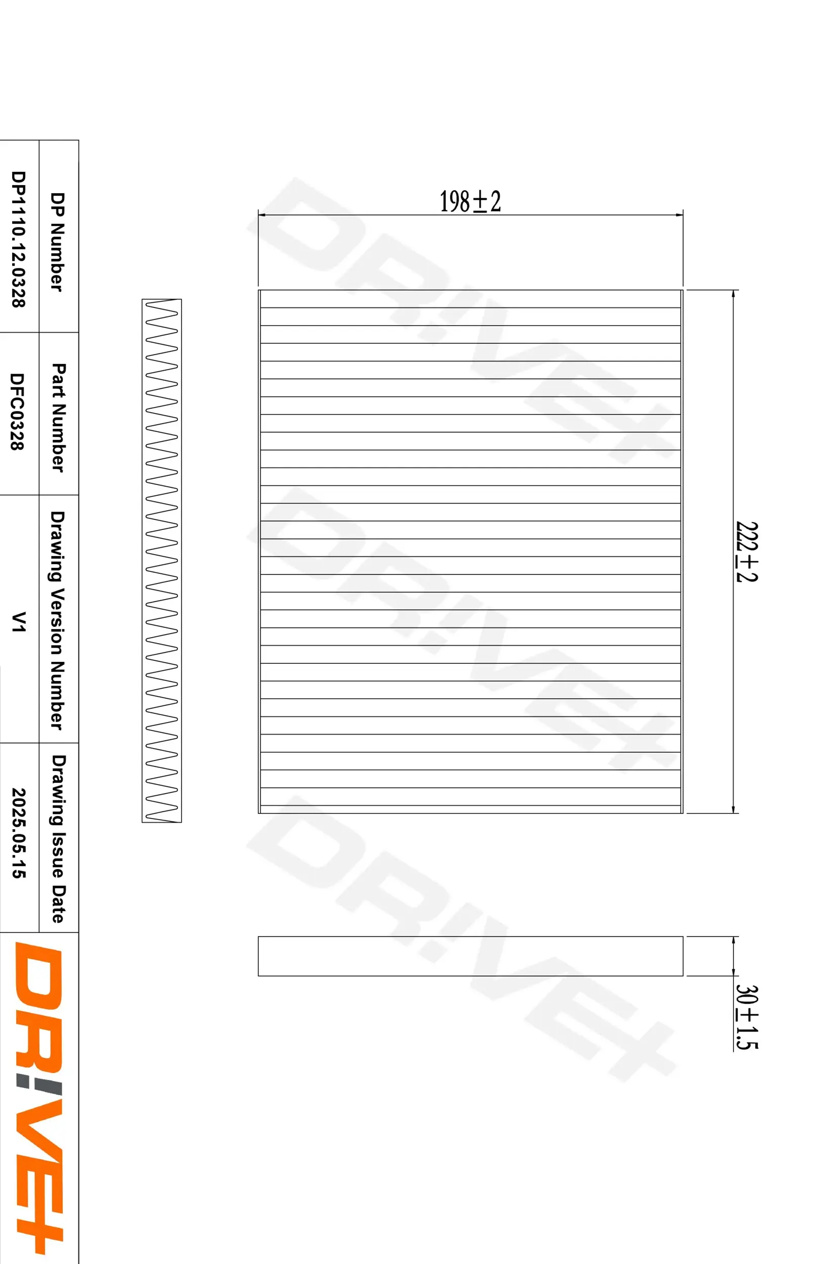 Filter, Innenraumluft Dr!ve+ DP1110.12.0328