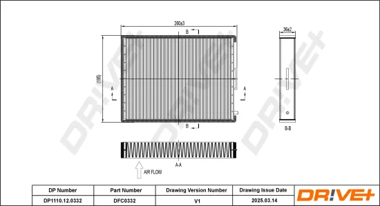 Filter, Innenraumluft Dr!ve+ DP1110.12.0332 Bild Filter, Innenraumluft Dr!ve+ DP1110.12.0332