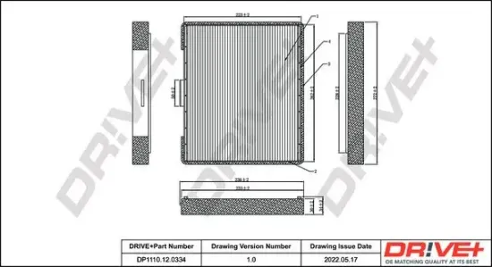 Filter, Innenraumluft Dr!ve+ DP1110.12.0334 Bild Filter, Innenraumluft Dr!ve+ DP1110.12.0334