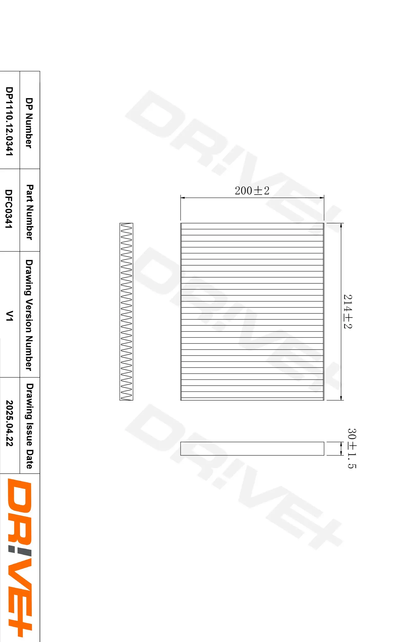 Filter, Innenraumluft Dr!ve+ DP1110.12.0341