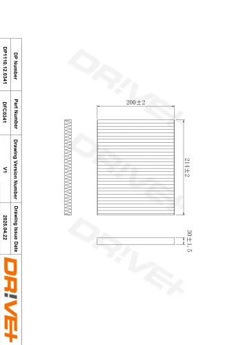 Filter, Innenraumluft Dr!ve+ DP1110.12.0341 Bild Filter, Innenraumluft Dr!ve+ DP1110.12.0341